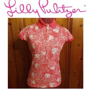 LILLY PULITZER POLO SHIRT FISH PRINT X SMA…